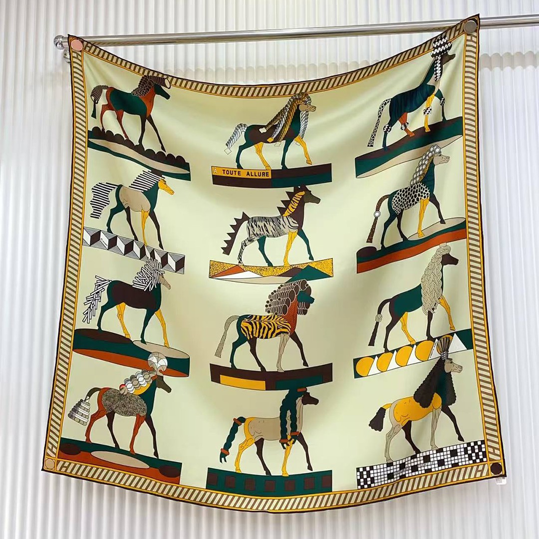 Hermes A Toute Allure Scarf 90 100% H004237S 06 - Image 13