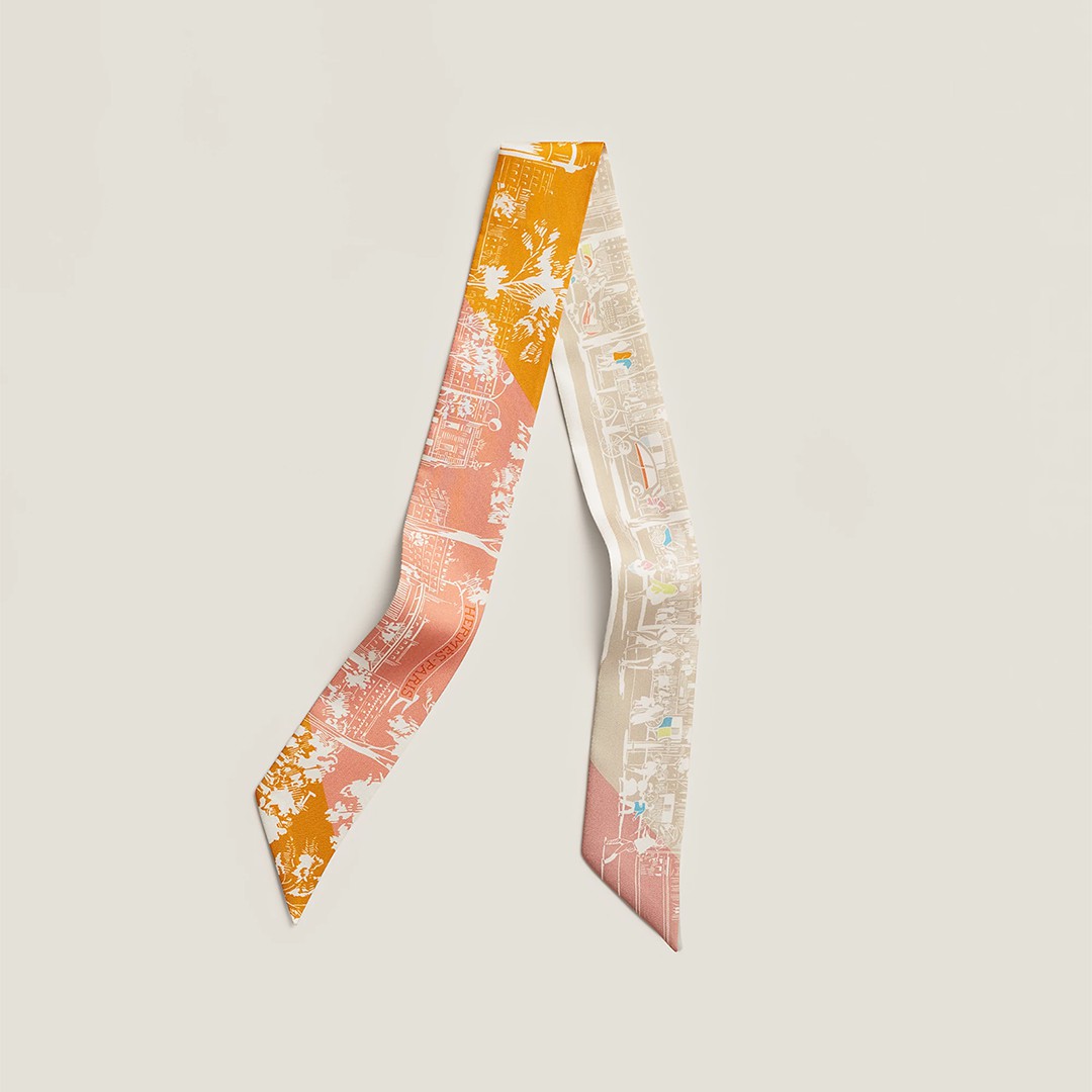 Hermes A l'Ombre des Boulevards Twilly 100% Silk H062910S 05