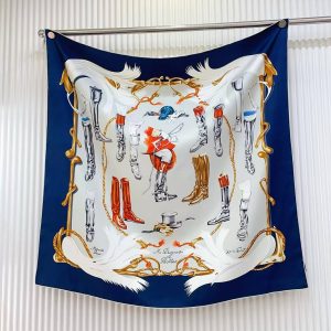 Hermes A propos de Bottes Forever Scarf 90 100% Silk H001371S 01 - Image 4