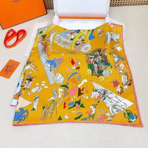 Hermes Academia Hippica Scarf 90 100% Silk H004281S 03 - Image 13