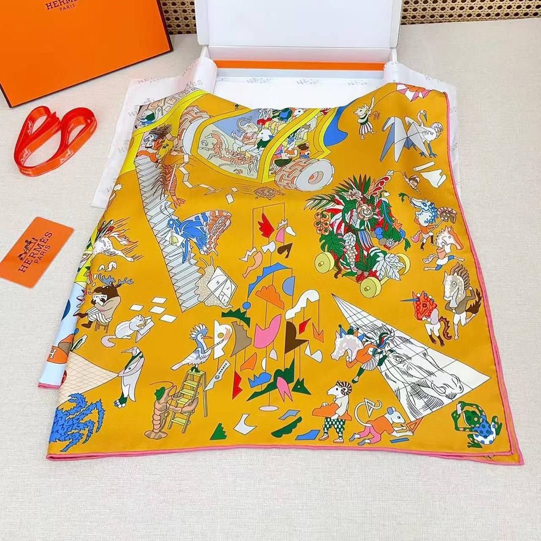 Hermes Academia Hippica Scarf 90 100% Silk H004281S 03 - Image 13