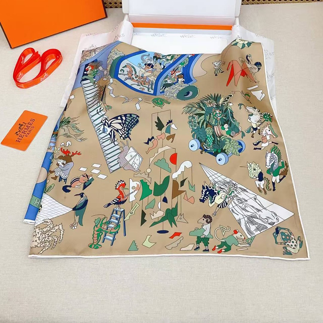 Hermes Academia Hippica Scarf 90 100% Silk H004281S 03 - Image 11
