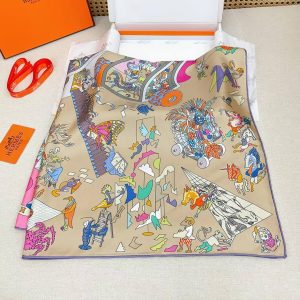 Hermes Academia Hippica Scarf 90 100% Silk H004281S 03 - Image 7