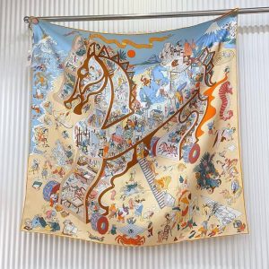 Hermes Academia Hippica Scarf 90 100% Silk H004281S 03 - Image 6