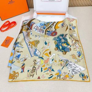 Hermes Academia Hippica Scarf 90 100% Silk H004281S 03 - Image 5