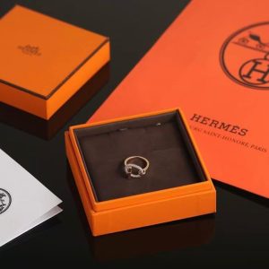 Hermes Adage Ring Rose Gold Noir H222614B 00056 - Image 7