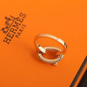 Hermes Adage Ring Rose Gold Noir H222614B 00056 - Image 5