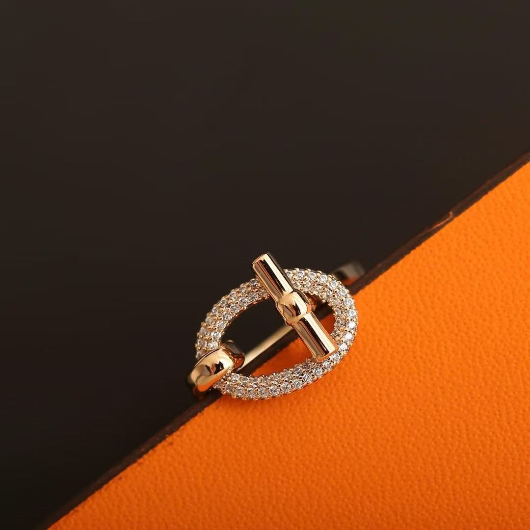 Hermes Adage Ring Rose Gold Noir H222614B 00056 - Image 4