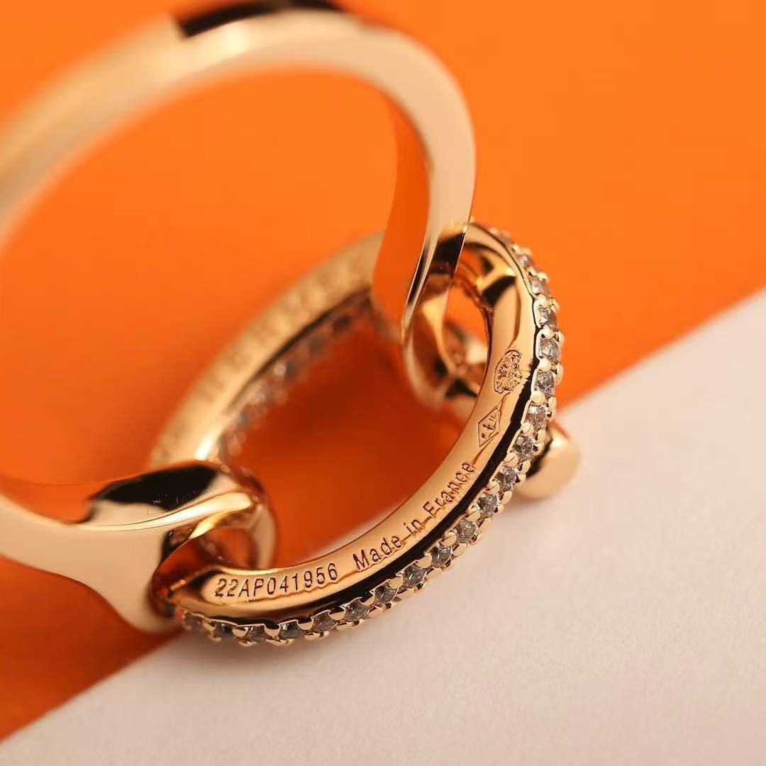 Hermes Adage Ring Rose Gold Noir H222614B 00056 - Image 2