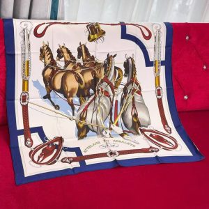 Hermes Attelage en Arbalete Forever Scarf 90 100% Silk H001554S 04 - Image 5