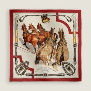 Hermes Attelage en Arbalete Forever Scarf 90 100% Silk H001554S 04