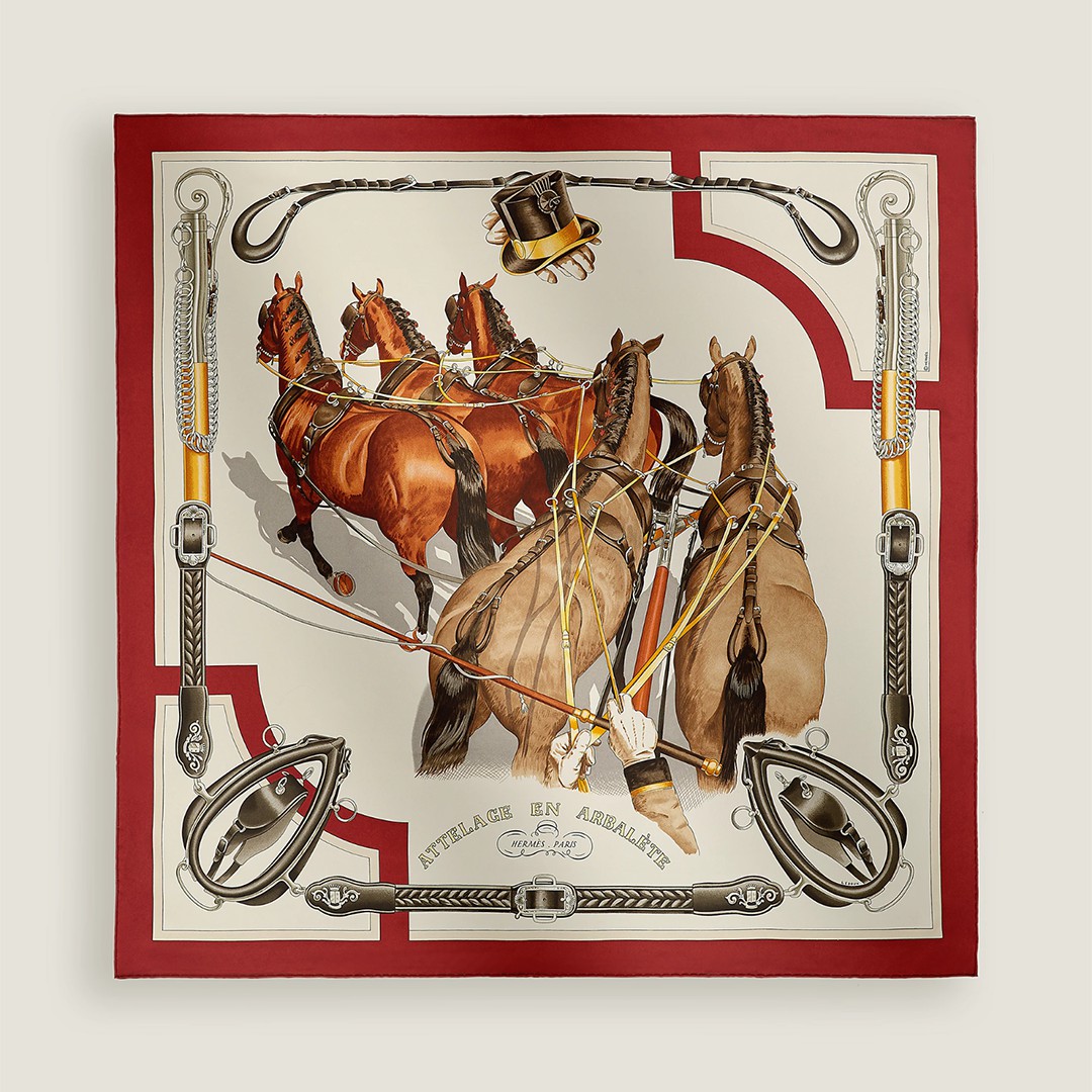 Hermes Attelage en Arbalete Forever Scarf 90 100% Silk H001554S 04