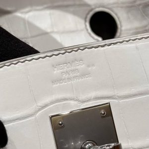 Hermes Birkin 30 Bag Himalaya Handmade In Niloticus Leather From Nile Silver Hardware - Image 8