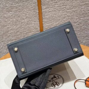 Hermes Birkin Faubourg 20 Bag Handmade In Madame and Alligator Leather Gold Hardware 0L Girs Meyer 0V Gris Ciment H0 Gris Misty - Image 19