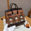 Hermes Birkin Faubourg 20 Bag Handmade In Madame and Alligator Leather Silver Hardware 37 gold 46 ebene 4G Brulee