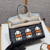Hermes Birkin Faubourg 20 Bag Handmade In Madame and Alligator Leather Gold Hardware 0L Girs Meyer 0V Gris Ciment H0 Gris Misty