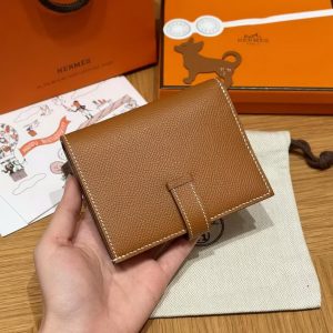 Alternative view of Hermes Bearn Compact Wallet Handmade In Epsom Calfskin Leather Gold Hardware 37 Gold H039790CC37