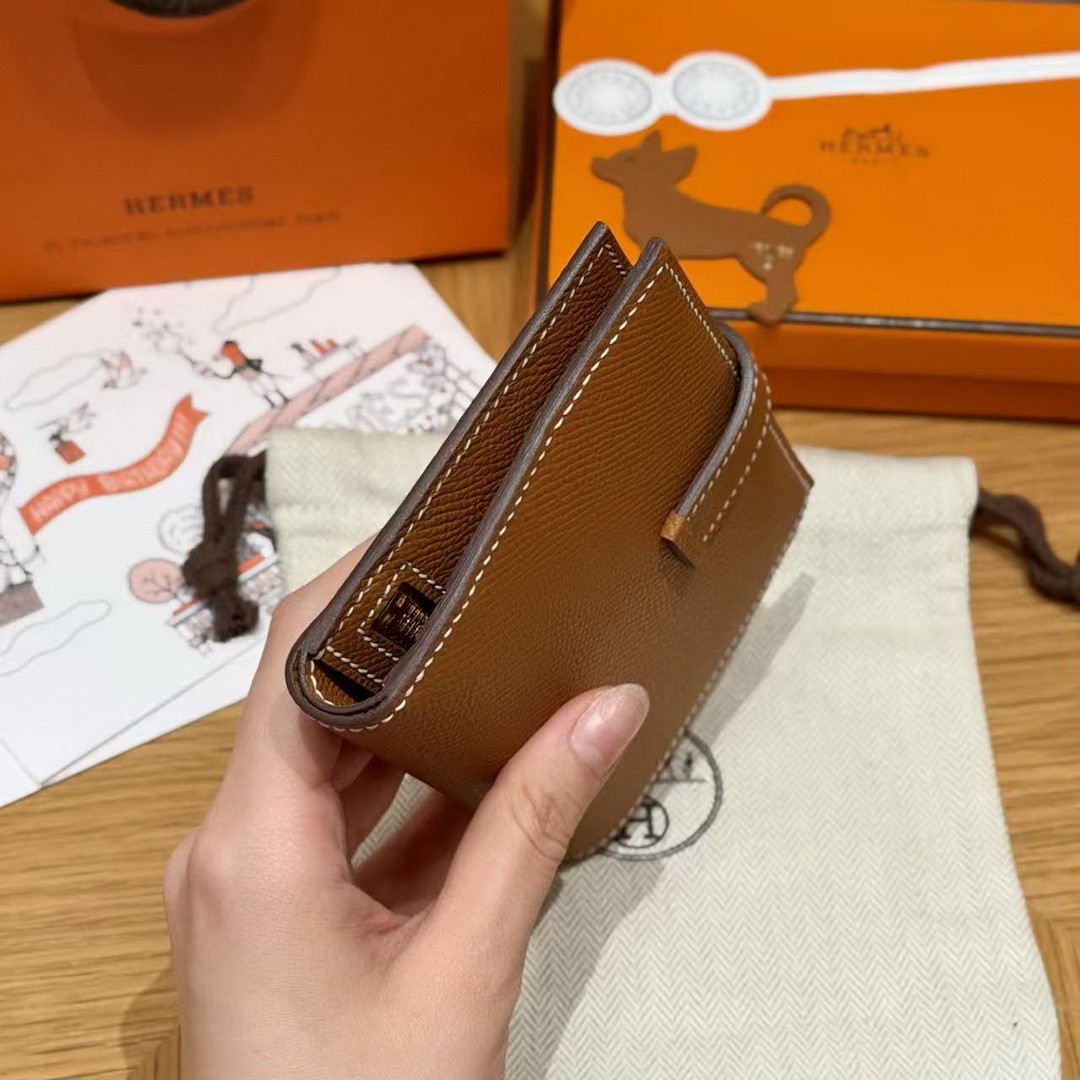 Hermes Bearn Compact Wallet Handmade In Epsom Calfskin Leather Gold Hardware 37 Gold H039790CC37 - Image 13