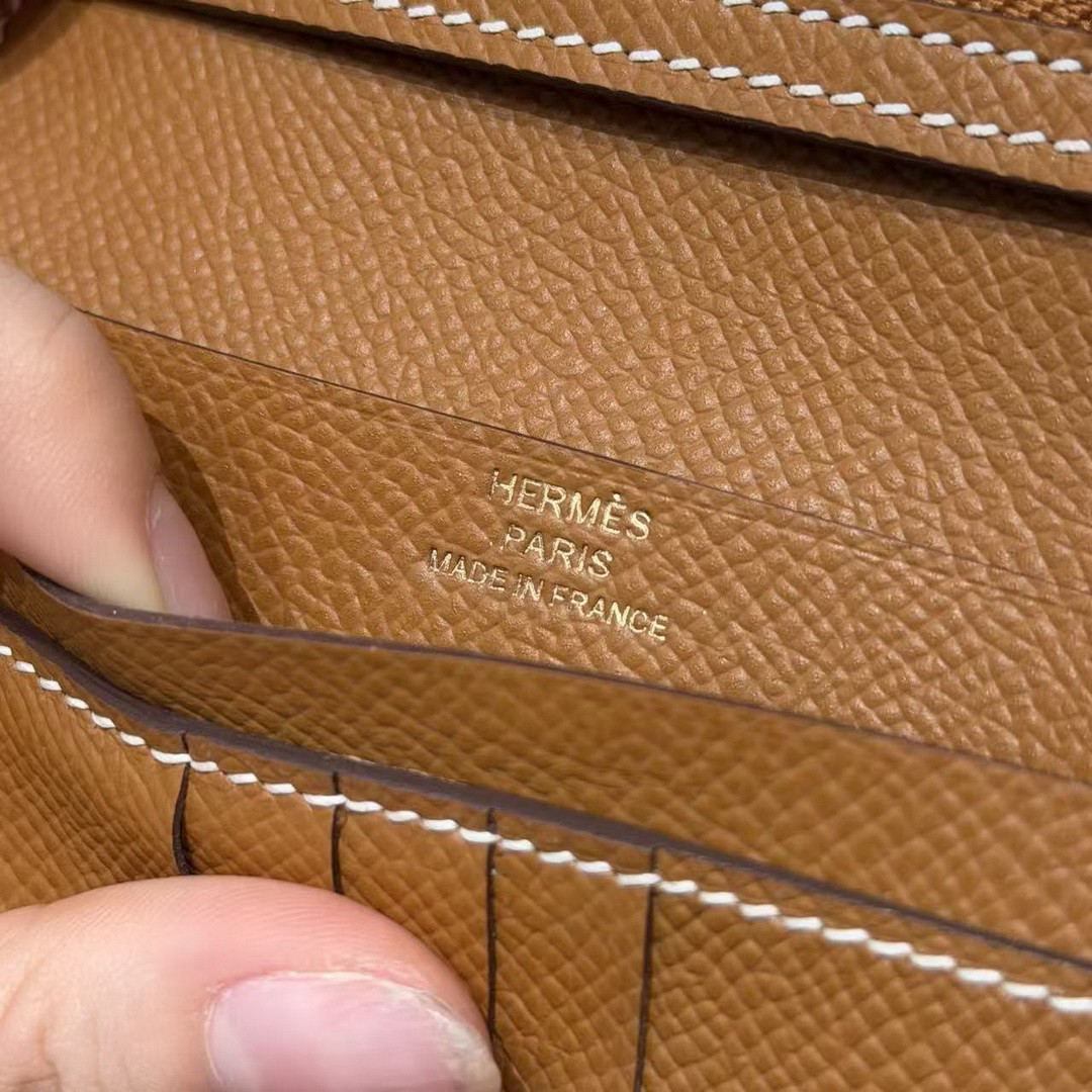 Hermes Bearn Compact Wallet Handmade In Epsom Calfskin Leather Gold Hardware 37 Gold H039790CC37 - Image 10