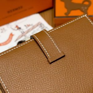 Hermes Bearn Compact Wallet Handmade In Epsom Calfskin Leather Gold Hardware 37 Gold H039790CC37 - Image 7