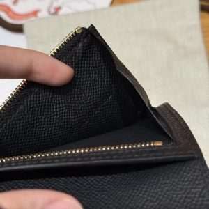 Hermes Bearn Compact Wallet Handmade In Epsom Calfskin Leather Gold Hardware 89 Noir - Image 10