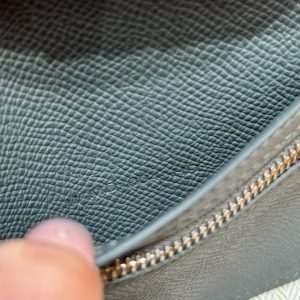 Hermes Bearn Compact Wallet Handmade In Epsom Calfskin Leather Silver Hardware 0L Girs Meyer - Image 4