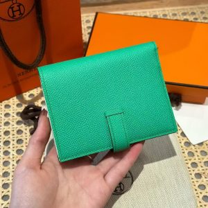 Alternative view of Hermes Bearn Compact Wallet Handmade In Epsom Calfskin Leather Silver Hardware OZ Comics OS Vert Fizz