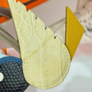 Hermes Birdy Charm Vanille - Jaune Ambre - Noir - Bleu Saphir - Bleu Glacier - Etoupe H083886CKAG - Image 3