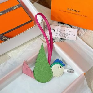 Hermes Birdy Charm Vert Criquet - Rose Bubble Gum - Naturel - Menthe - Bleu De France - Framboise H083884CKAB - Image 9