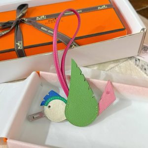 Hermes Birdy Charm Vert Criquet - Rose Bubble Gum - Naturel - Menthe - Bleu De France - Framboise H083884CKAB - Image 8