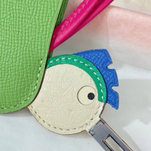 Hermes Birdy Charm Vert Criquet - Rose Bubble Gum - Naturel - Menthe - Bleu De France - Framboise H083884CKAB - Image 6