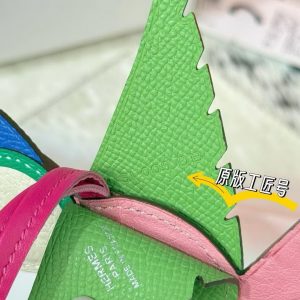 Hermes Birdy Charm Vert Criquet - Rose Bubble Gum - Naturel - Menthe - Bleu De France - Framboise H083884CKAB - Image 4
