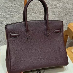 Alternative view of Hermes Birkin 30 Bag Handmade In Togo Calfskin Leather Gold Hardware 0G Rouge Sellier