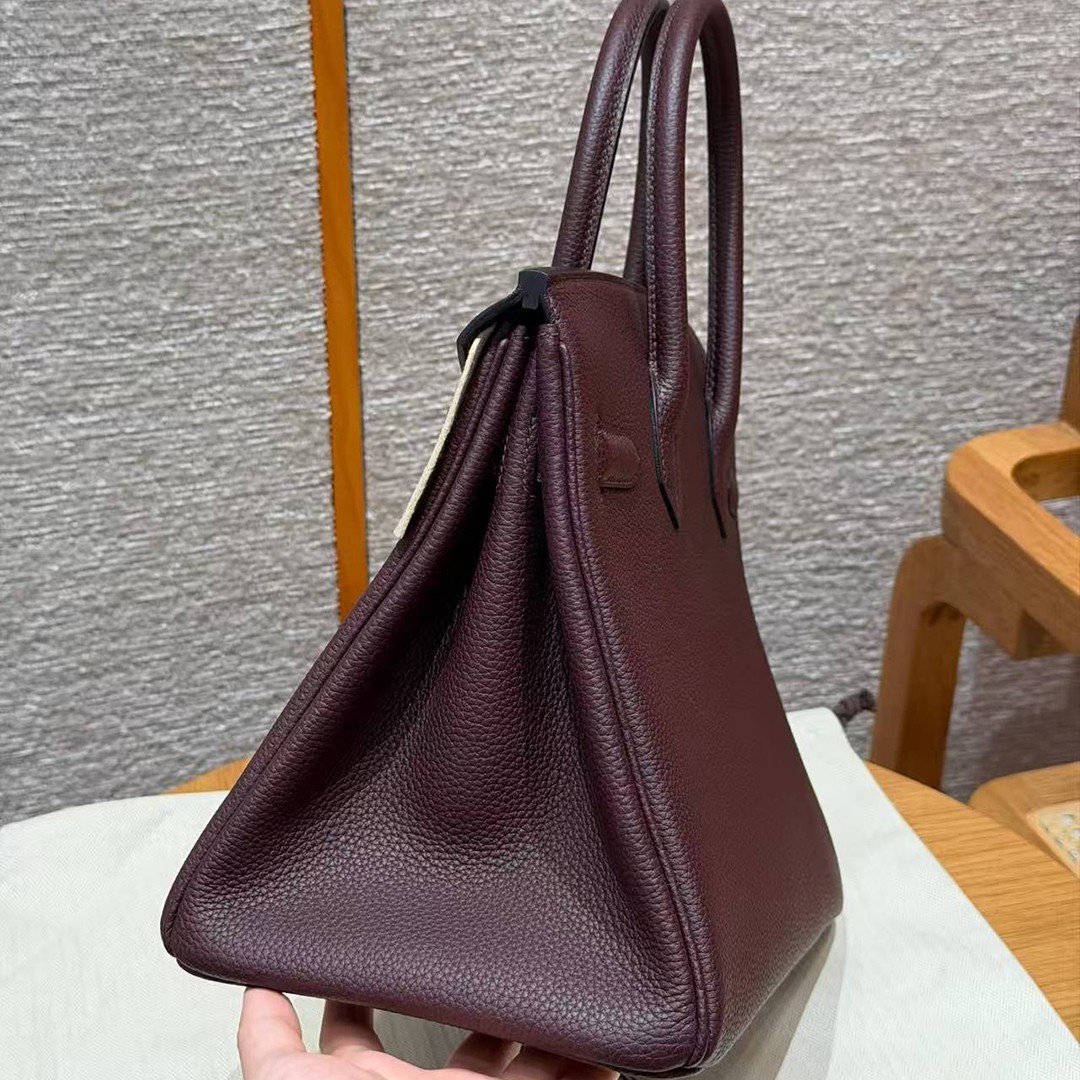 Hermes Birkin 30 Bag Handmade In Togo Calfskin Leather Gold Hardware 0G Rouge Sellier - Image 20