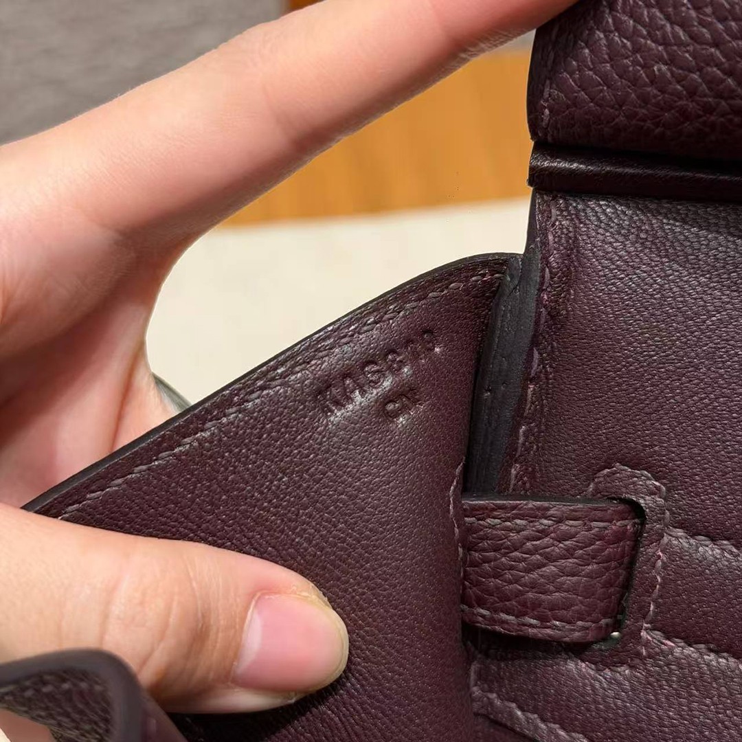 Hermes Birkin 30 Bag Handmade In Togo Calfskin Leather Gold Hardware 0G Rouge Sellier - Image 15