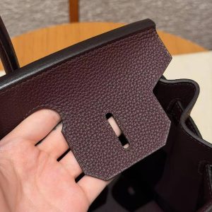 Hermes Birkin 30 Bag Handmade In Togo Calfskin Leather Gold Hardware 0G Rouge Sellier - Image 10