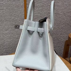 Hermes Birkin 30 Bag Handmade In Togo Calfskin Leather Silver Hardware 10 Craie 80 Gris Perle - Image 17