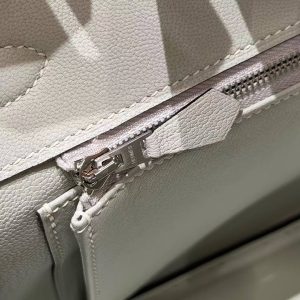 Hermes Birkin 30 Bag Handmade In Togo Calfskin Leather Silver Hardware 10 Craie 80 Gris Perle - Image 3
