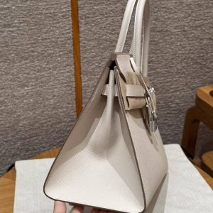 Hermes Birkin 30 Bag Handmade In Epsom Calfskin Leather Silver Hardware 10 Craie - Image 17