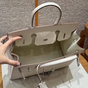 Hermes Birkin 30 Bag Handmade In Epsom Calfskin Leather Silver Hardware 10 Craie - Image 15