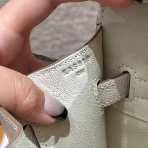 Hermes Birkin 30 Bag Handmade In Epsom Calfskin Leather Silver Hardware 10 Craie - Image 12