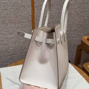 Hermes Birkin 30 Bag Handmade In Epsom Calfskin Leather Silver Hardware 10 Craie - Image 8