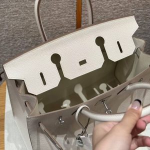 Hermes Birkin 30 Bag Handmade In Epsom Calfskin Leather Silver Hardware 10 Craie - Image 7