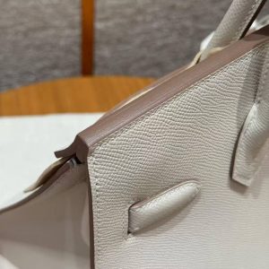Hermes Birkin 30 Bag Handmade In Epsom Calfskin Leather Silver Hardware 10 Craie - Image 3