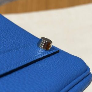 Hermes Birkin 30 Bag Handmade In Togo Calfskin Leather Silver Hardware 17 Blue Zalige - Image 8