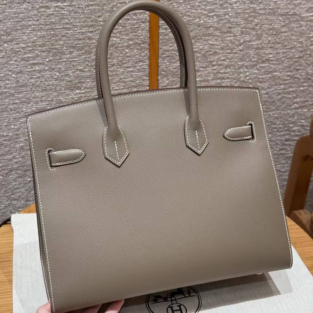 Hermes Birkin 30 Bag Handmade In Epsom Calfskin Leather Gold Hardware 18 Etoupe - Image 2