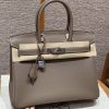 Hermes Birkin 30 Bag Handmade In Epsom Retourne Calfskin Leather Silver Hardware 18 Etoupe