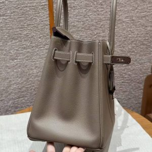 Hermes Birkin 30 Bag Handmade In Epsom Retourne Calfskin Leather Silver Hardware 18 Etoupe - Image 19