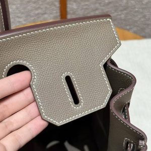 Hermes Birkin 30 Bag Handmade In Epsom Retourne Calfskin Leather Silver Hardware 18 Etoupe - Image 10