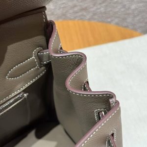 Hermes Birkin 30 Bag Handmade In Epsom Retourne Calfskin Leather Silver Hardware 18 Etoupe - Image 8